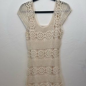 Gianni Bini crocheted cream dress sz XS